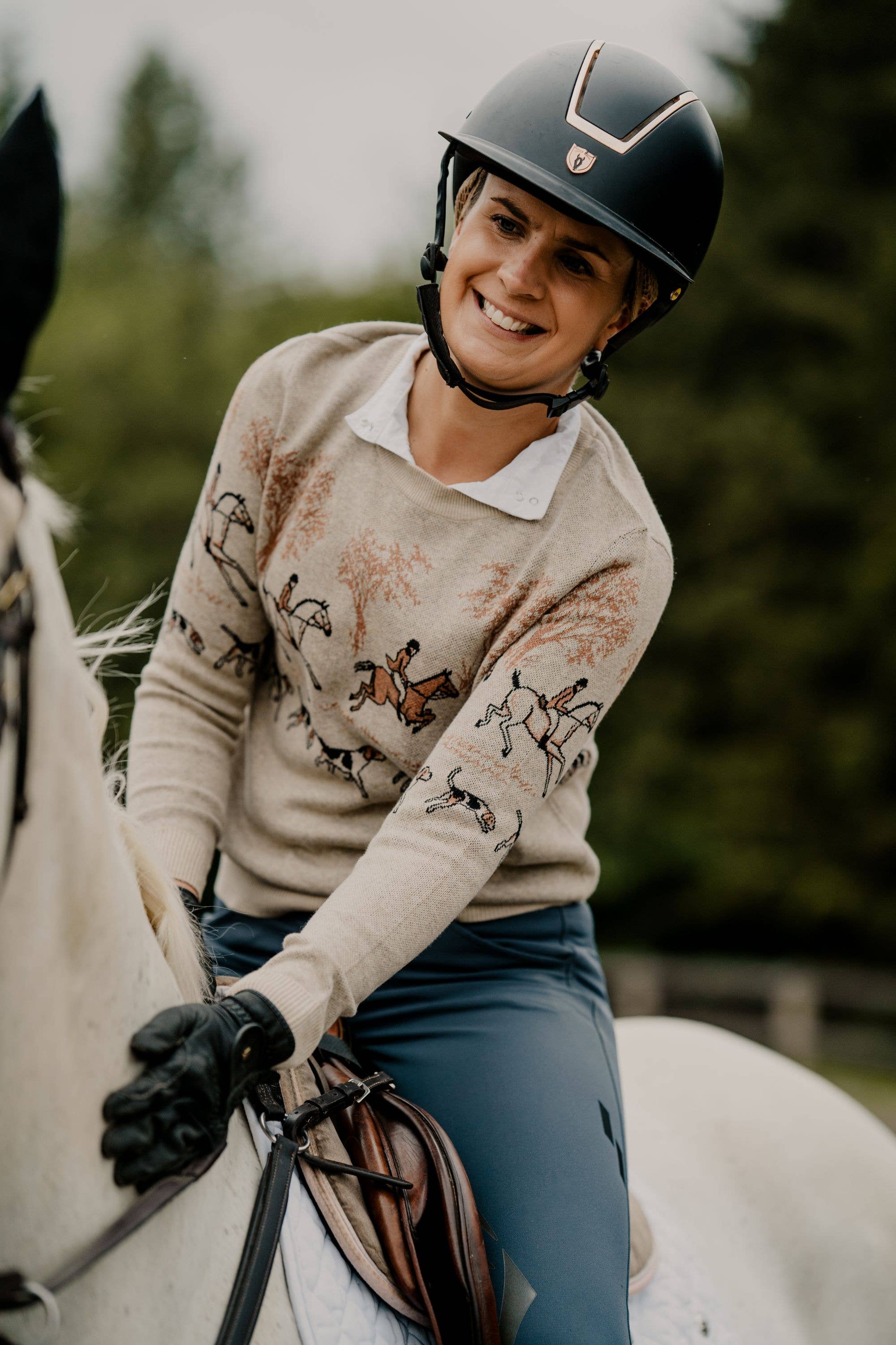 On the Hunt Eq - Wholesale Knit Sweater - Women's - Knit Fox Trot Sweater2