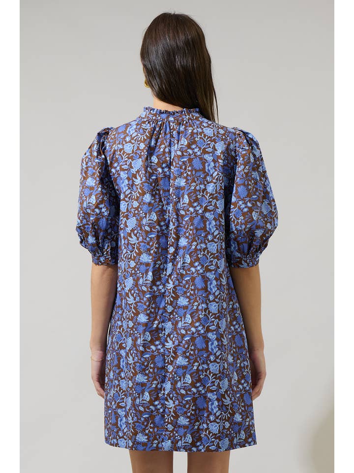 BROWN BLU Bruceton Floral Julissa Split Neck Babydoll Dress for wholesale on Faire