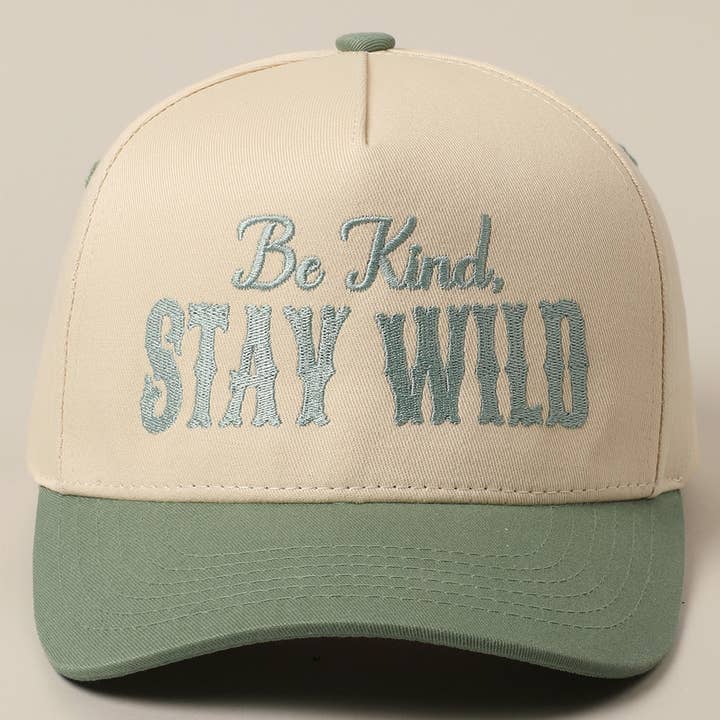 Fashion City - Wholesale Trucker Hat - Unisex - Be Kind Stay Wild Lettering Embroidery Trucker Hat27
