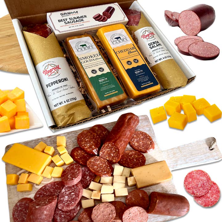 Gourmet Charcuterie Gift Box - Shelf Stable Meats & Cheeses for wholesale by GiftWorld