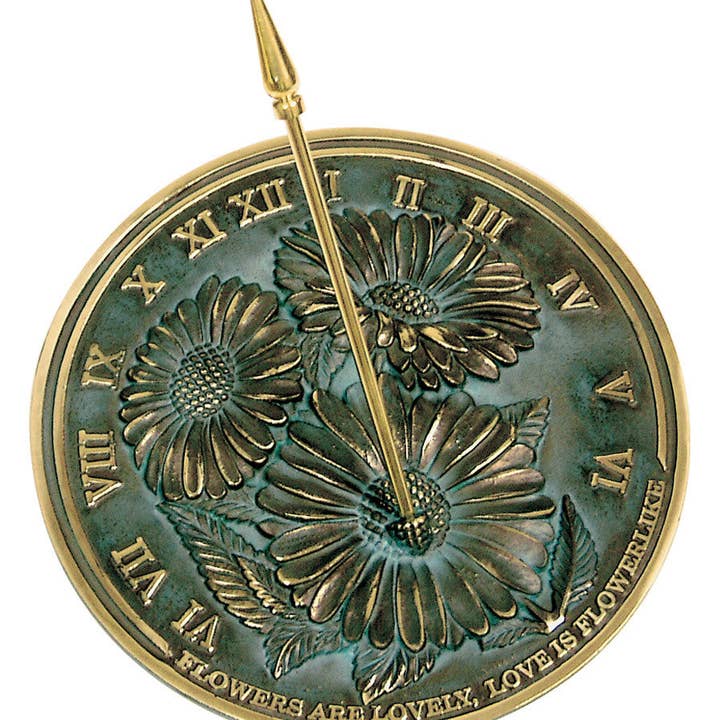 Rome Garden - Wholesale Outdoor Ornament/Decor - Rome Solid Brass Flowers Sundial, 10" dia., #2302