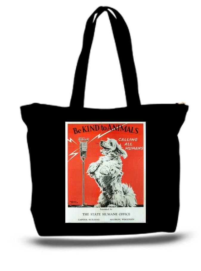 BMS BIZ - Wholesale Tote Bag - Unisex - Be Kind To Animals - Vintage Poster Large Tote Grocery0