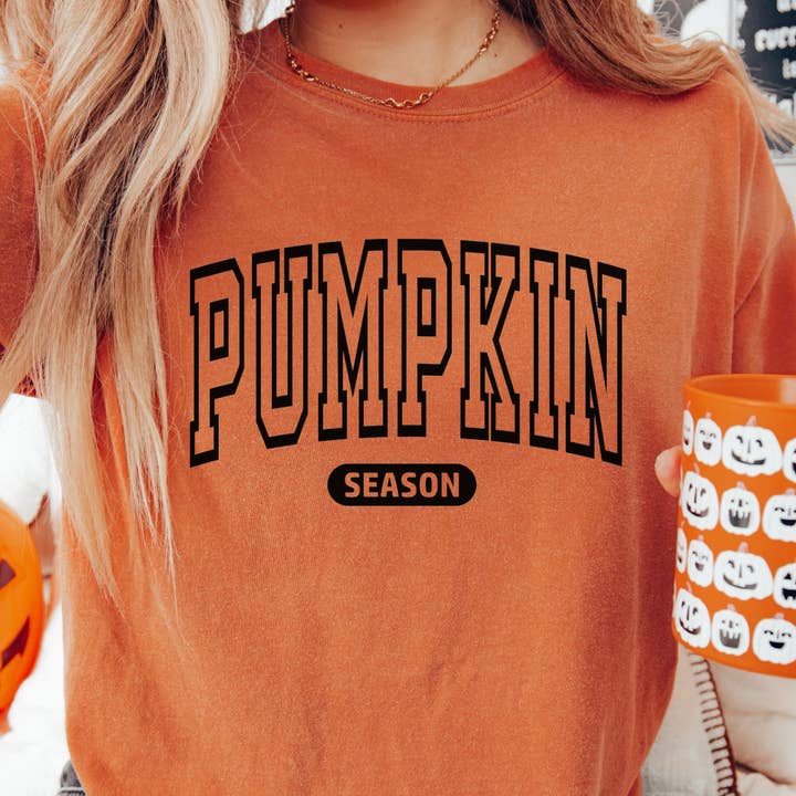 Pumpkin Season T-Shirt – Comfort Colors Fall Graphic Tee for wholesale by Sweetteez LLC