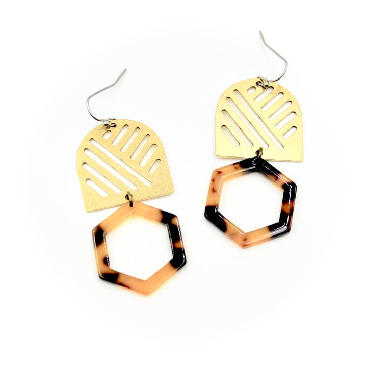 Hexagon Cutout Earrings for wholesale by Carruthers Jewelry