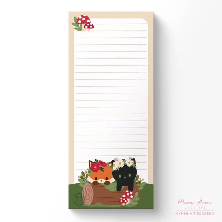 Cottagecore Cats To Do List Notepad for wholesale by Meow Amor Creative