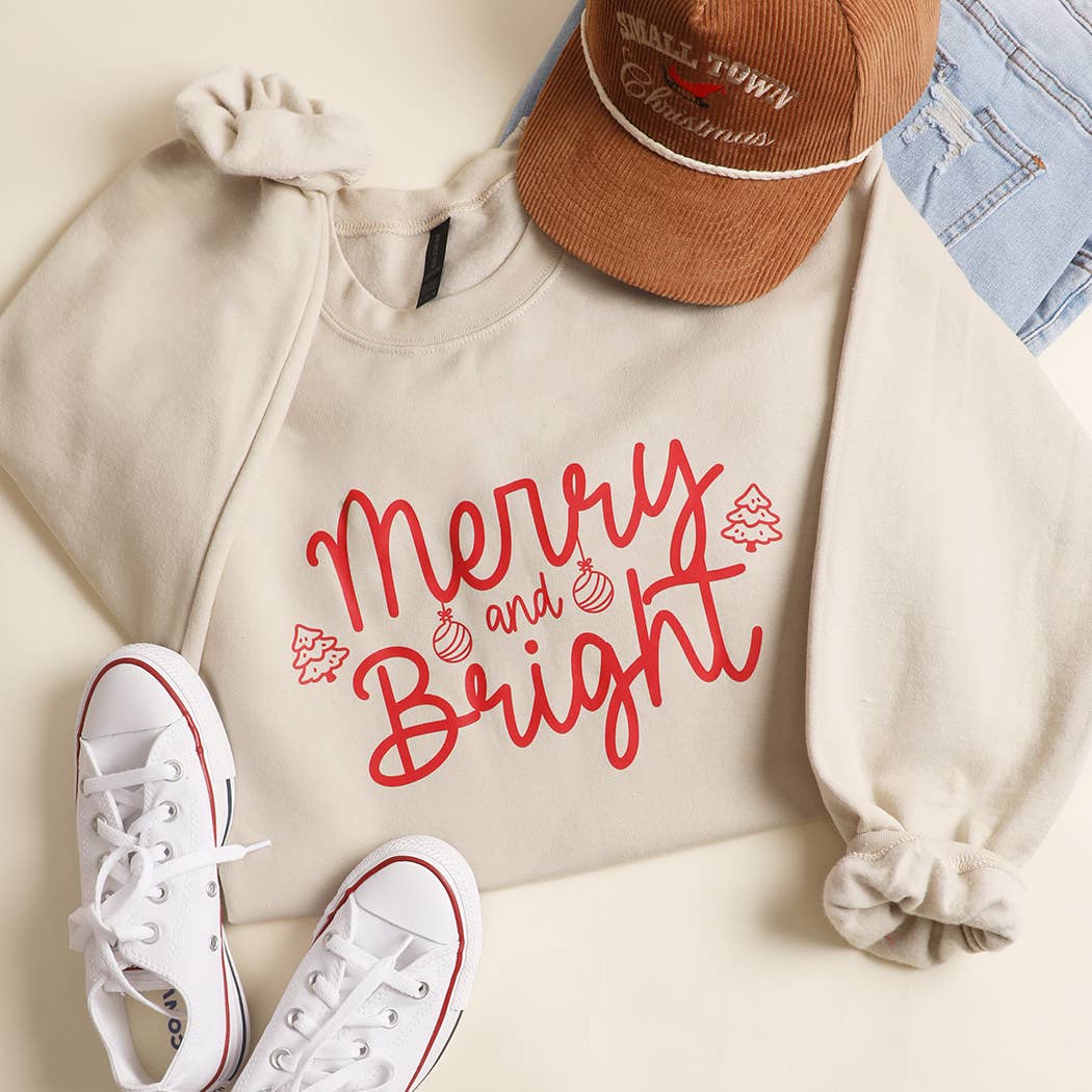 Fashion City - Wholesale Graphic Sweatshirt - Unisex - MERRY AND BRIGHT Heavyweight Fleece Sweatshirt4