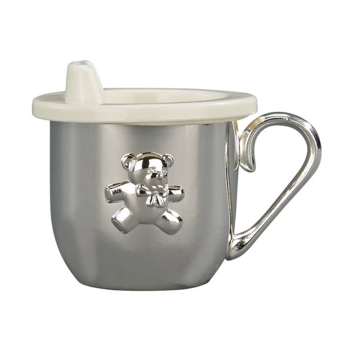 Versilberter Babybecher mit Becher- und Schnabeldeckeleinsatz für den Großhandel von Creative Gifts International Inc.