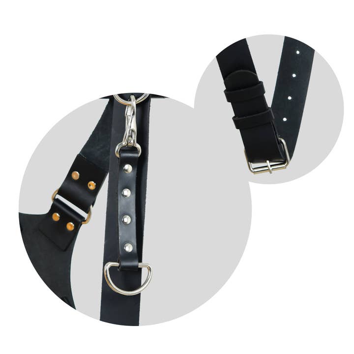 Classy Leather Bags - Wholesale Camera Strap - Dual Leather Camera Strap Harness- Black3