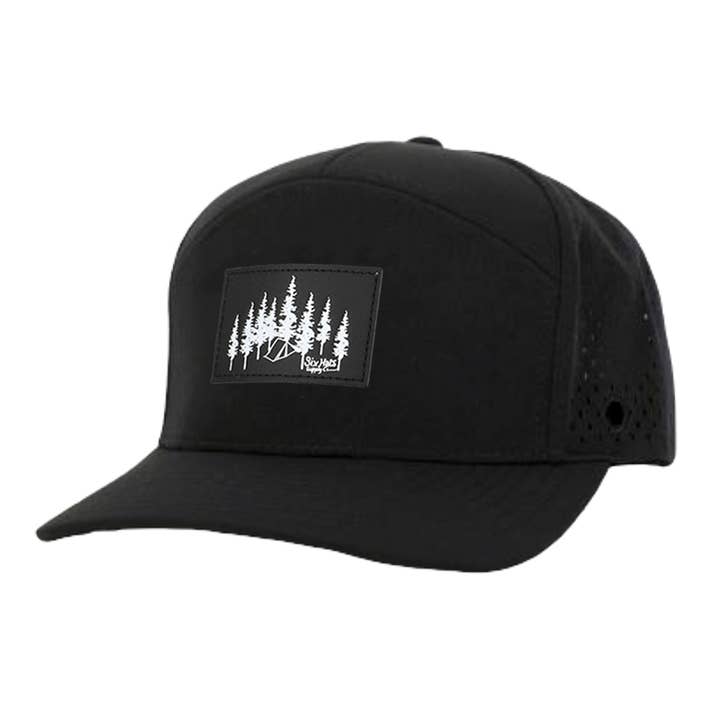 SixHats Supply Co - Wholesale Flat Brim Cap - Unisex - Black & White Explorer Tradesman Waterproof Hat