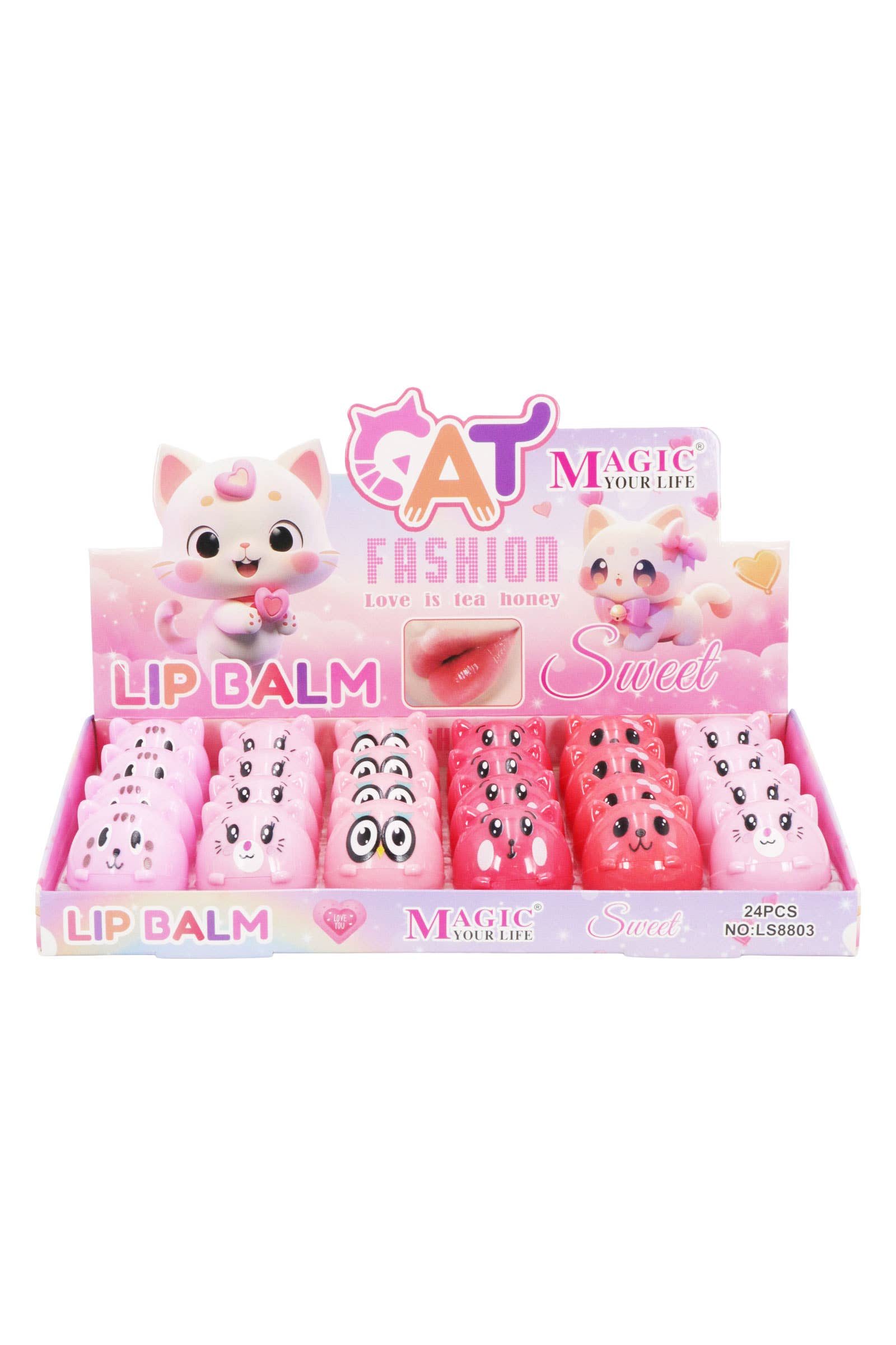 SORTIERT Kitty Cat Feuchtigkeitsspendender Lippenbalsam - 24 Stück für den Großhandel auf Faire2