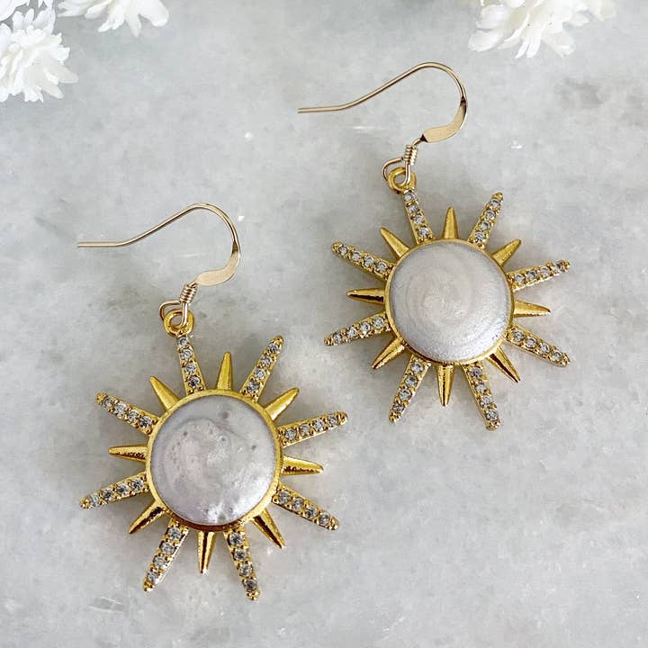 Soleil Sunburst Ohrringe für den Großhandel von Wisteria London Ltd