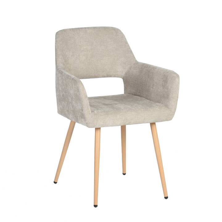 39F Inc. - Vente Chaises - Chaise de salle à manger en tissu scandinave CROMWELL-Beige/Bleu
