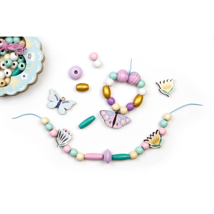 BTL Diffusion UK LTD – wholesale Art set – Child & baby – Sycomore LES PERLES BUTTERFLY WOODEN BEADS2