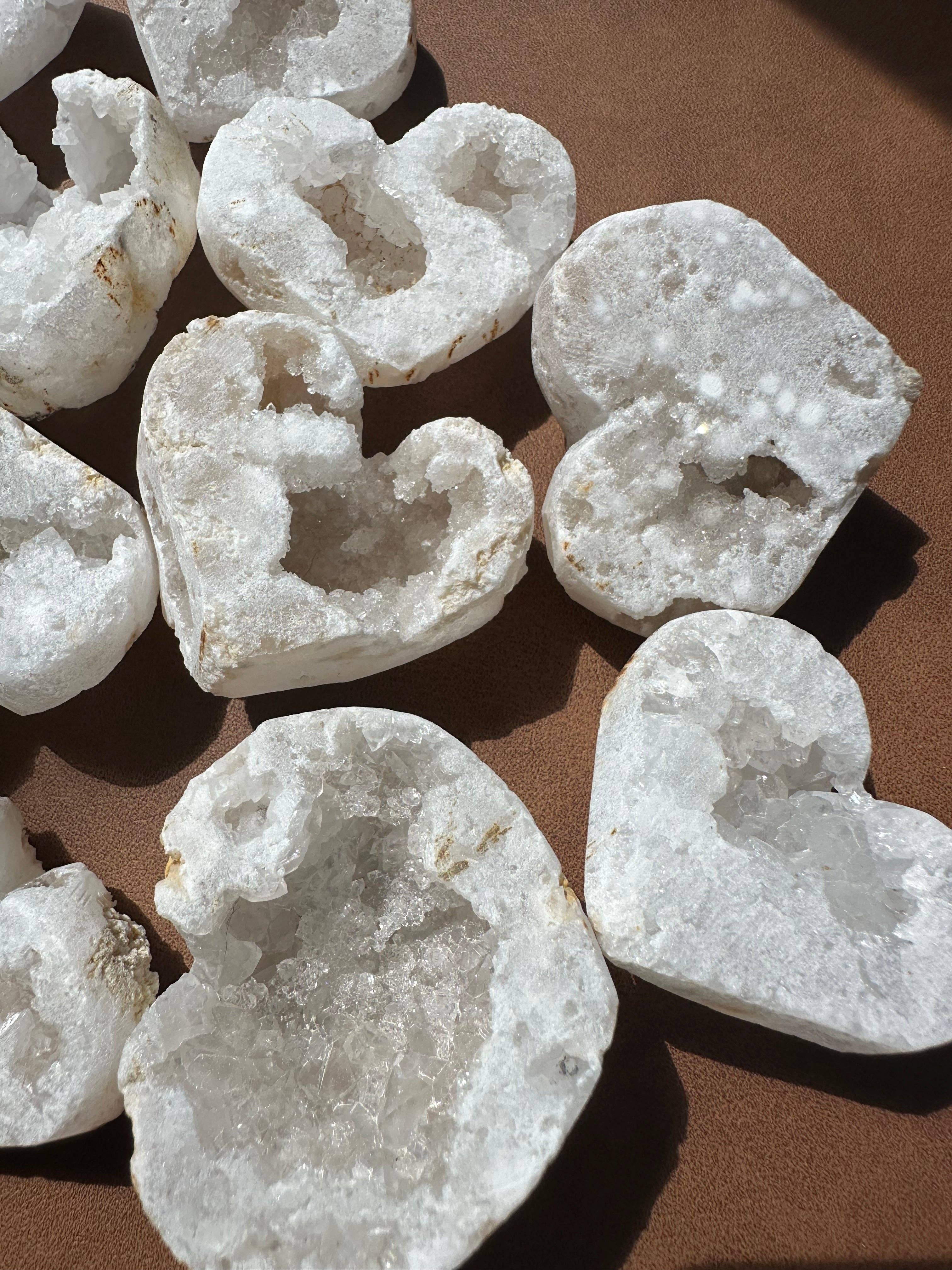 Moon Rituals - Wholesale Spiritual Stone/Crystal - Sparkling Natural Druzy Agate Heart Crystal | Grounding, Calming & Protective. christmas crystal gift.1