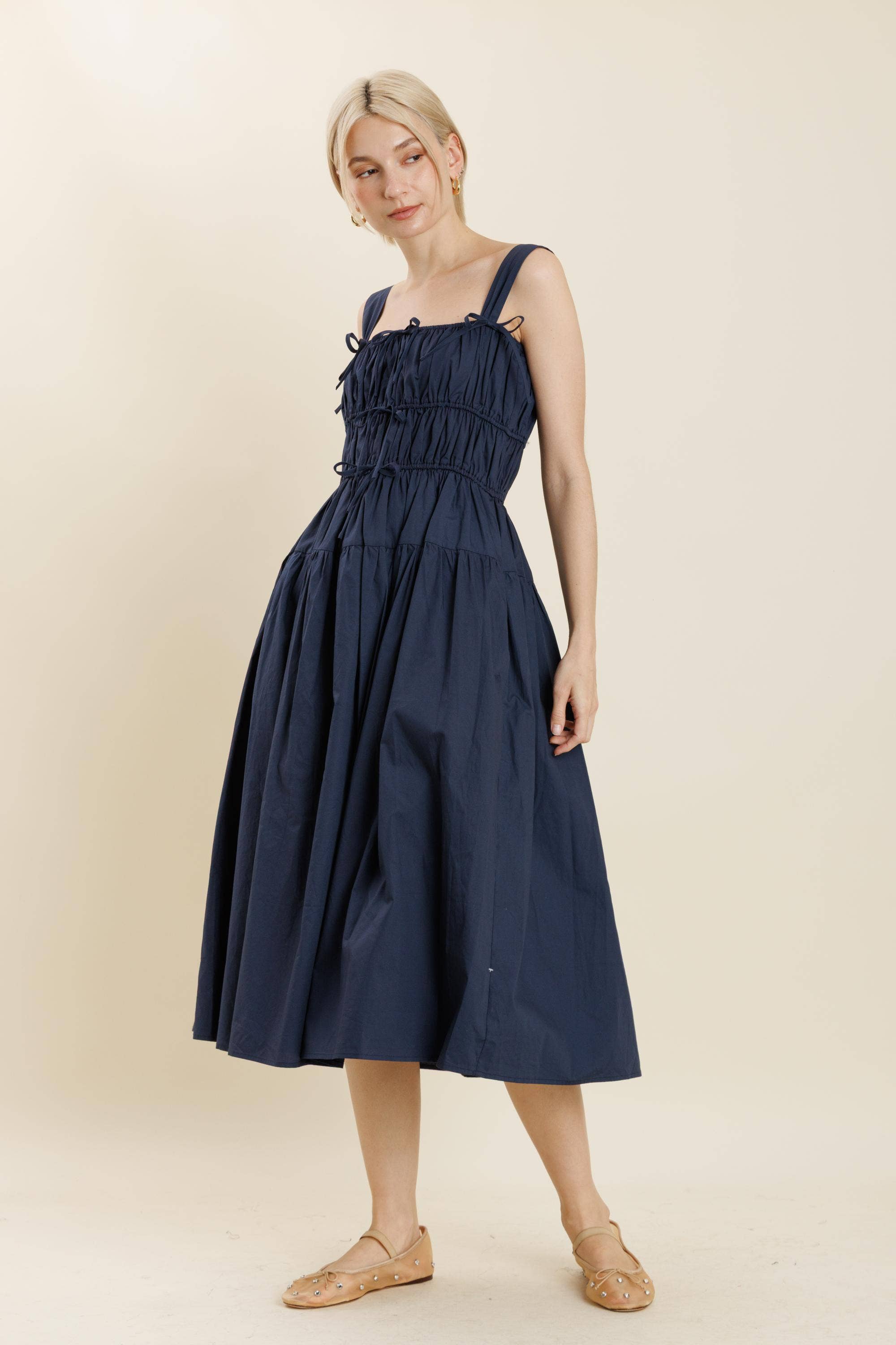 Aureum - Vente Robe – femme - AD2261 - ROBE MIDI AVEC NŒUDS7