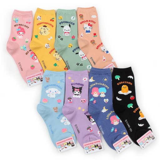 K-Wonderland - Wholesale Socks - Women's - NEW Sanrio Friends with Mascots Crew Socks
