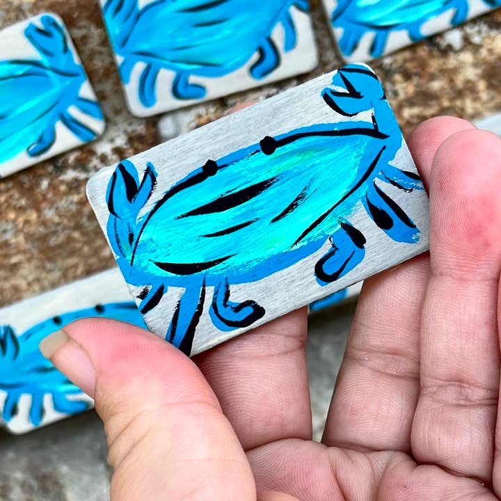 crab magnets, Louisiana gifts, coastal decor for wholesale by on the Bayou