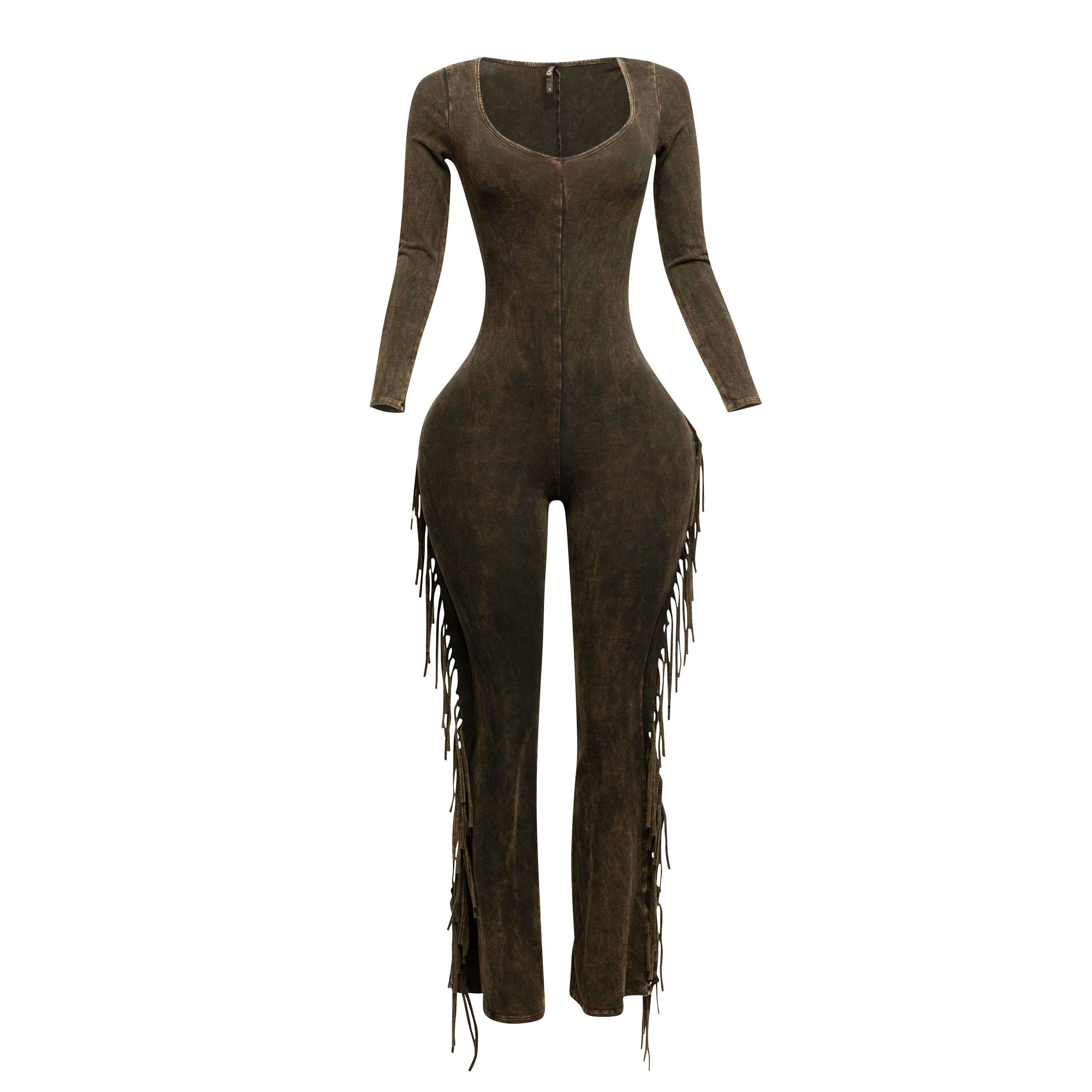 DORCAS - Wholesale Jumpsuit - Women's - Mineral washed fringed jumpsuit6