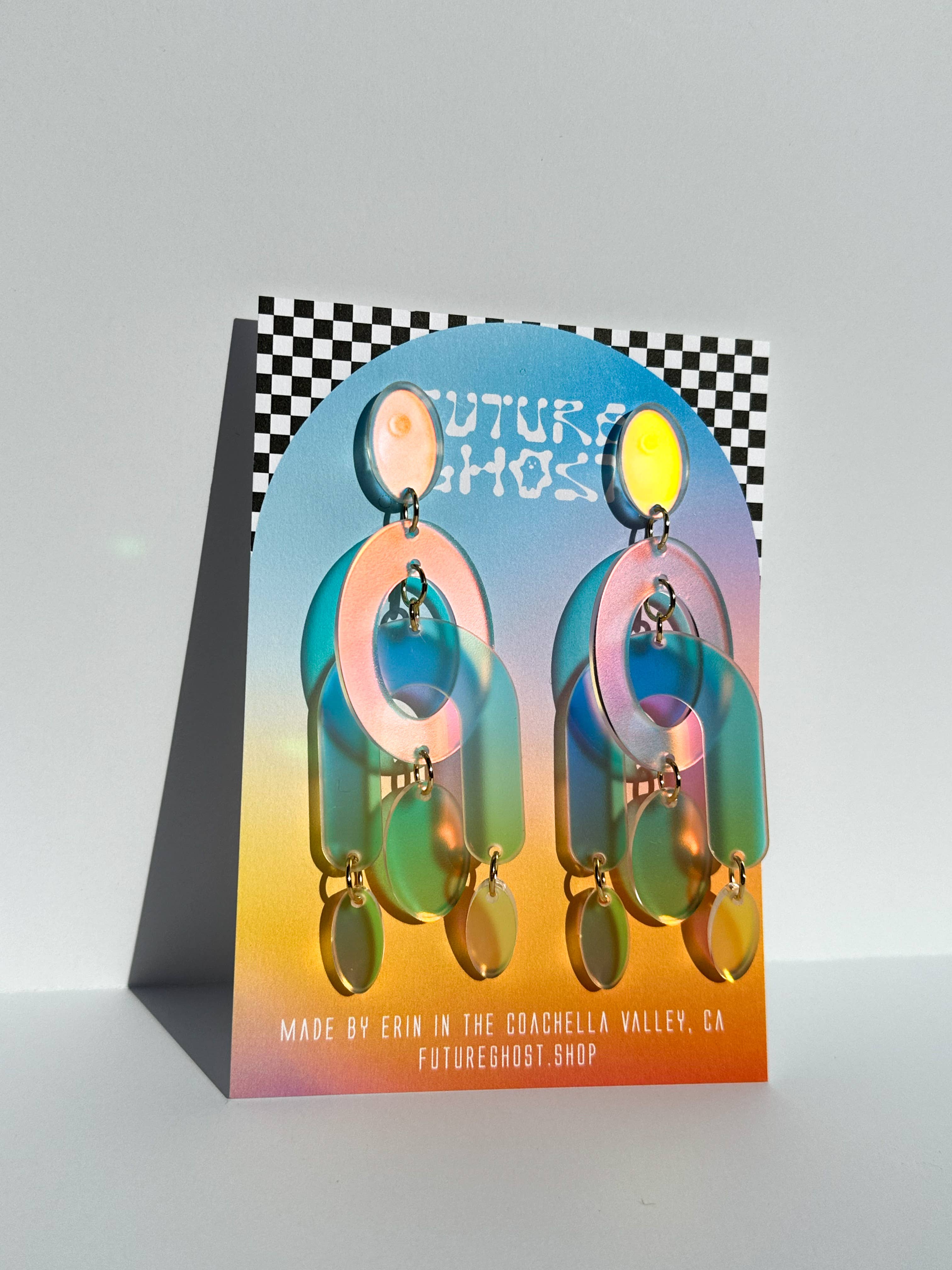 Future Ghost - Vendita all'ingrosso Orecchini pendenti - Orecchini chandelier tridimensionali Cleo2