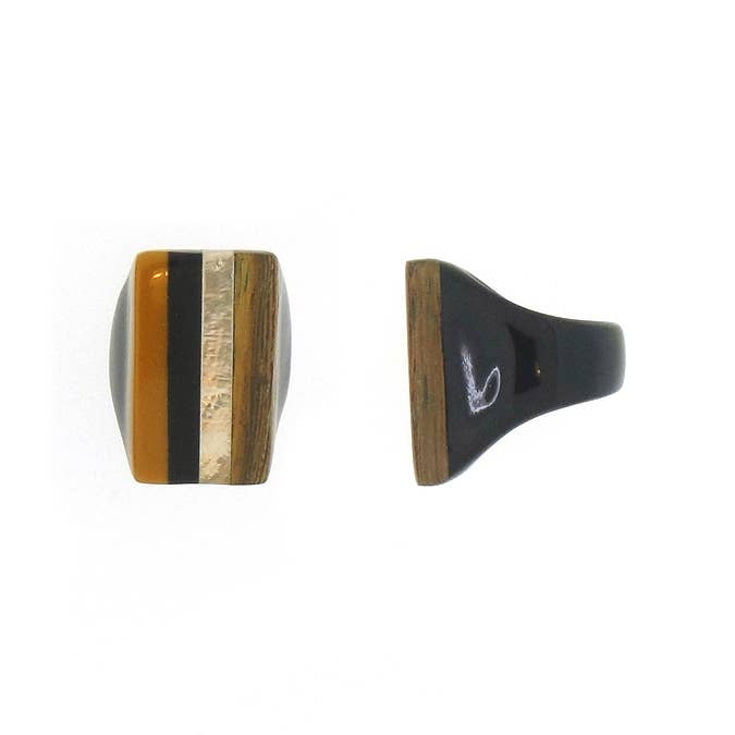 Culture Mix - Wholesale Cocktail/Statement Ring - adjustable ring in natural material|wood