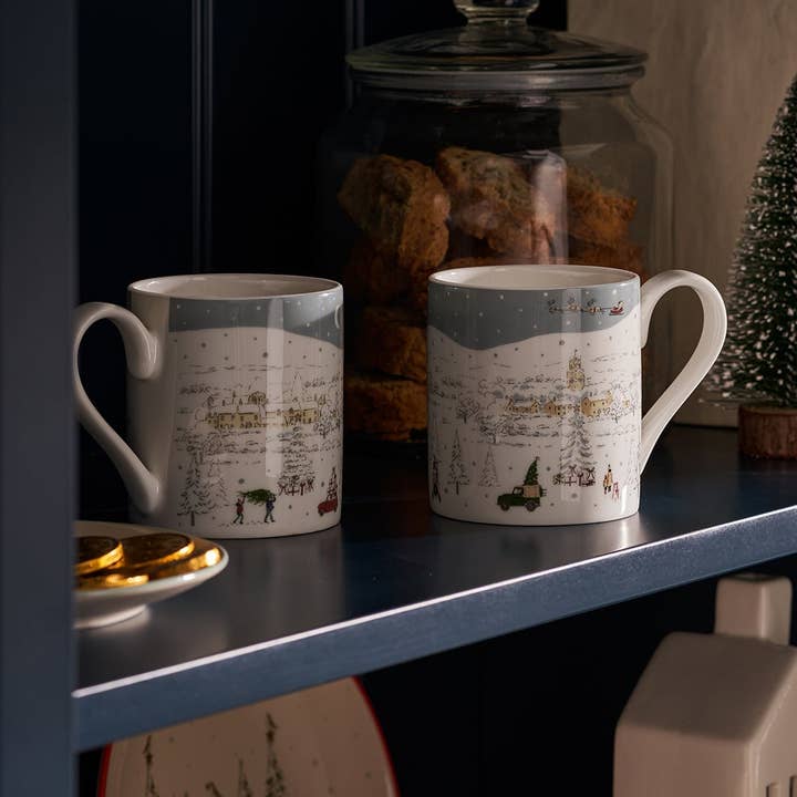 Home for Christmas Scene Mug for wholesale by Sophie Allport