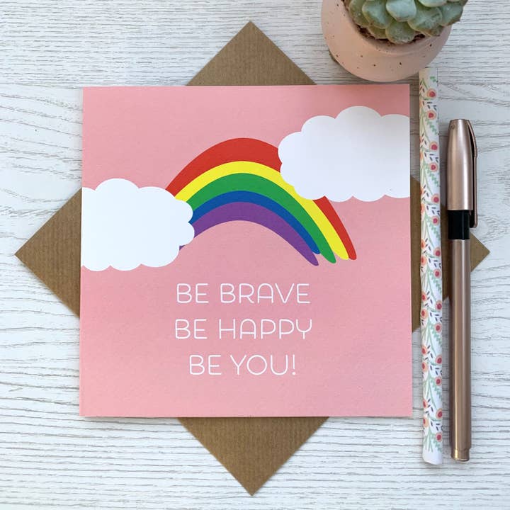 Be Brave Be Happy Be You Good Luck Card for wholesale by Popsy & Plum
