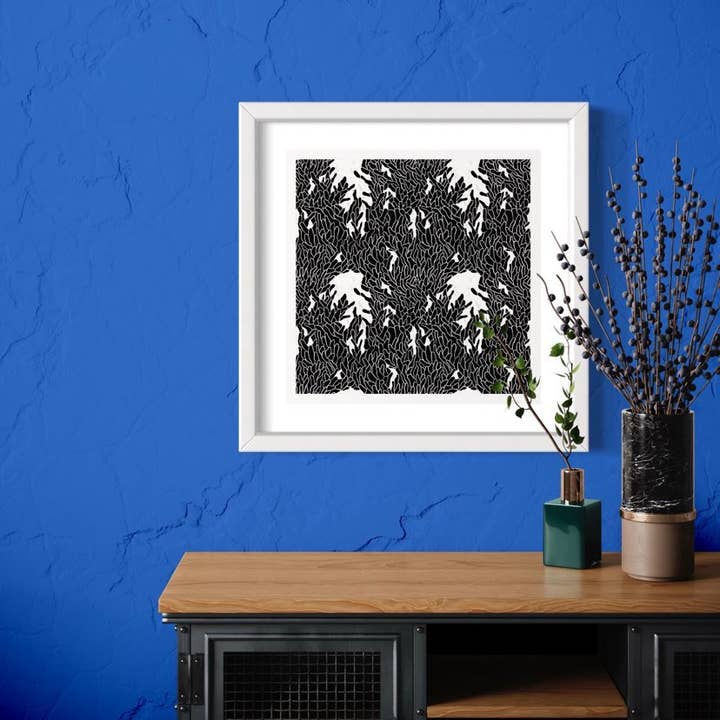 Large Fuzzy Abstract Print for wholesale by Kyndra Sweep illustrations