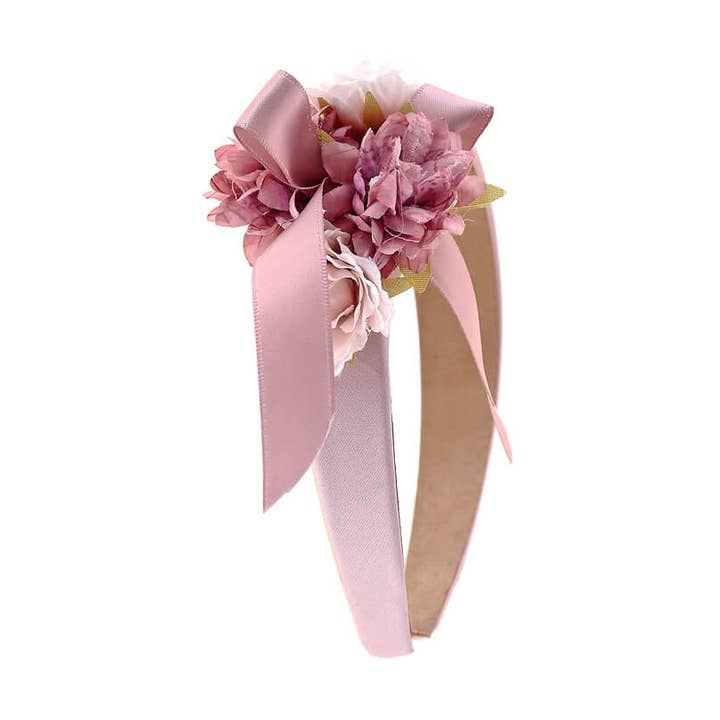 Flormoda – Großhandel Fashion-Stirnband – Kinder – Old Pink Sandra festliches Haarband für Kommunion0