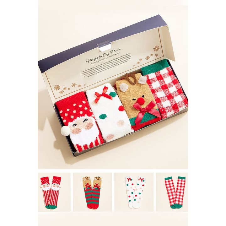 ASSORTED Christmas Theme Holiday Gift Socks Set for wholesale on Faire