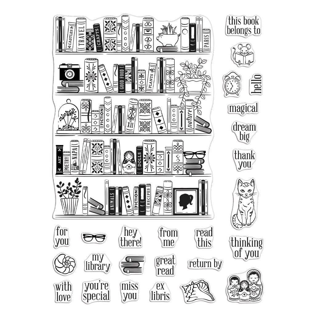 Hero Arts + Spellbinders Wholesale - Wholesale Rubber/Decorative Stamp - Hero Arts Bookcase Peek-A-Boo Parts Clear Stamps0