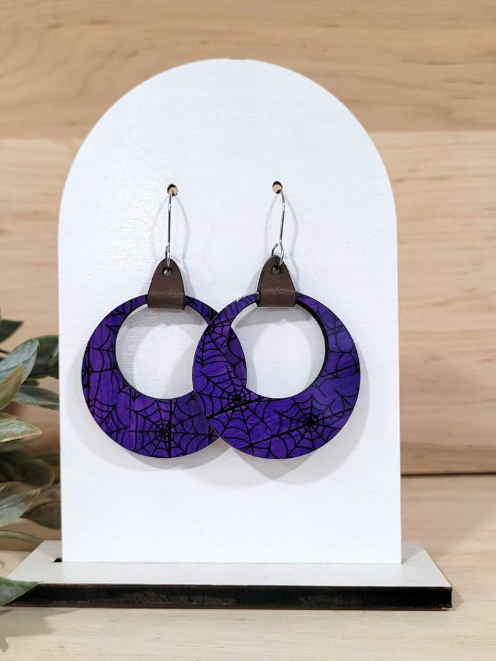Grace - Purple Web Halloween Earrings for wholesale by Jolie Mae Collections