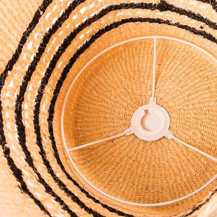 The Basket Room - Wholesale Lamp Shade - PITIA: Black/Natural Holey Pendant Lampshade