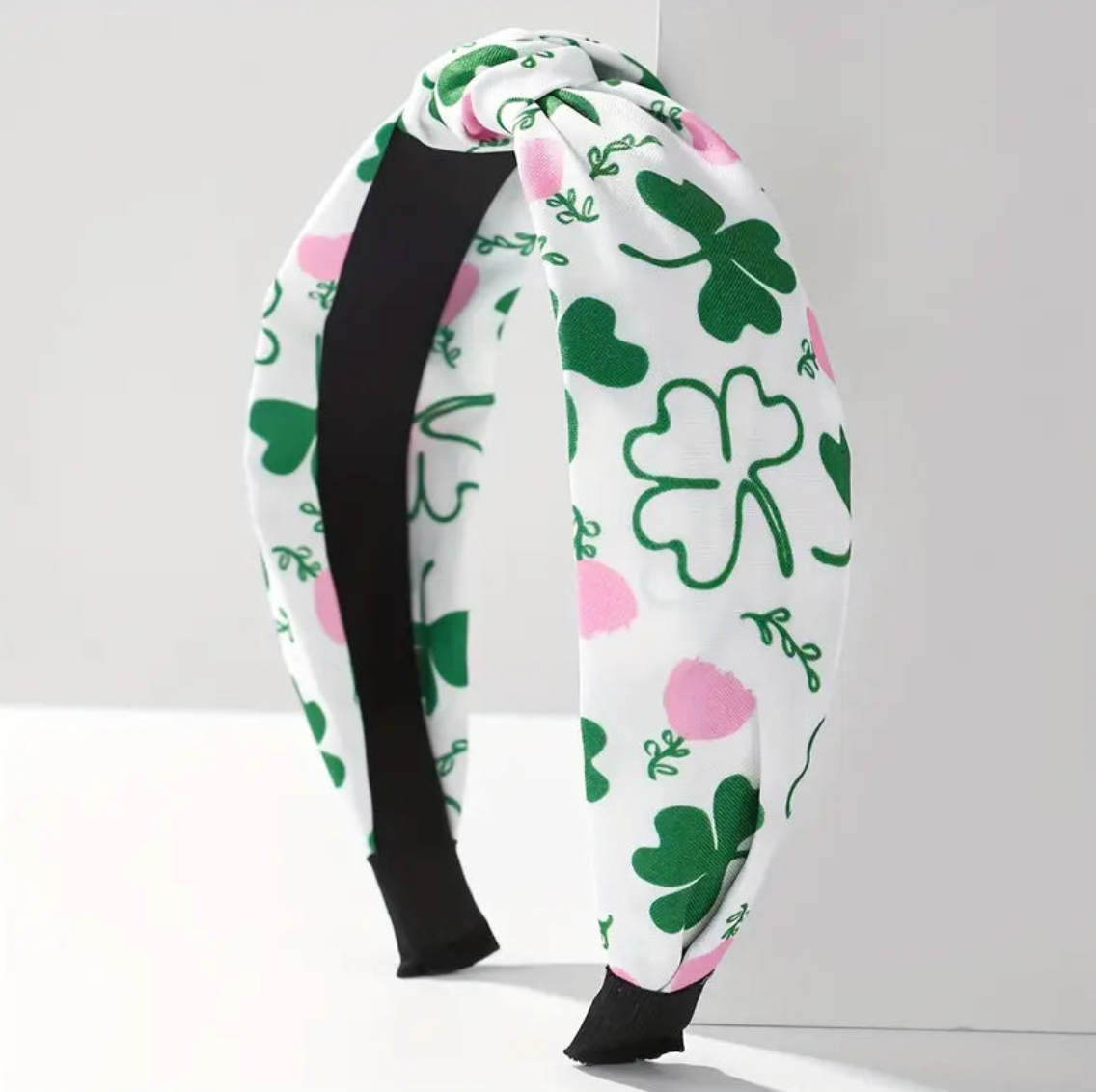 Kate Tuesday Jewelry - Wholesale Haarband - Dames - Groene + Roze Klaverblad St. Patrick's Day Hoofdband0