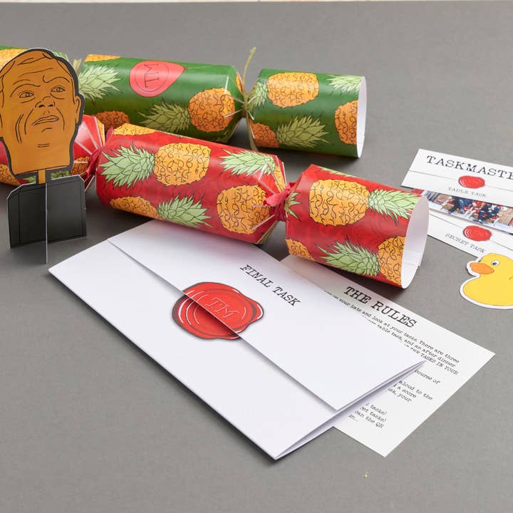 Puzzle Post Games – wholesale Decal – Party decorations – 6 Taskmaster Christmas Crackers, UK ONLY