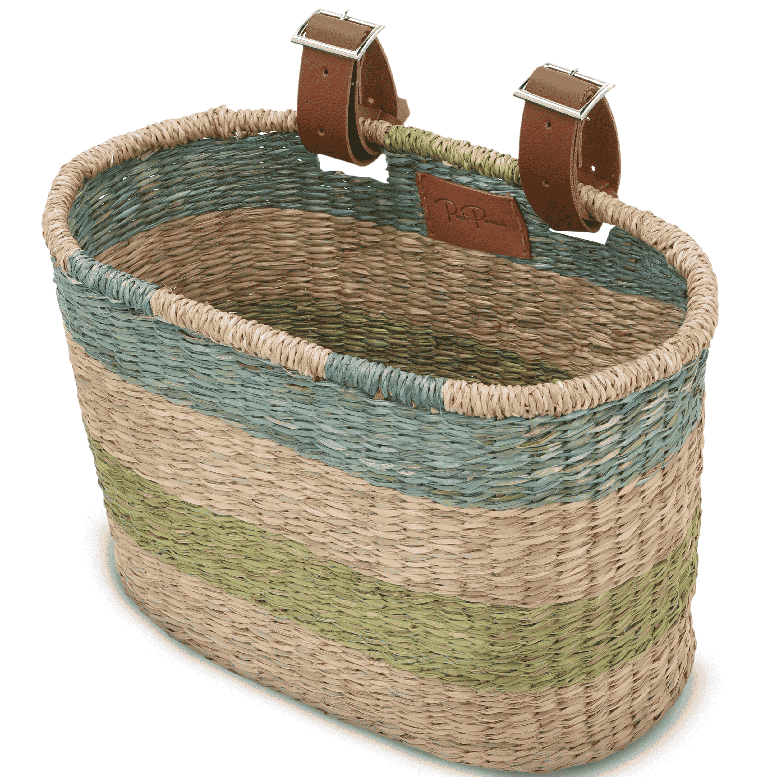 Post-Pourri – wholesale Basket – SEAGRASS BIKE BASKET - Coastal Blue1