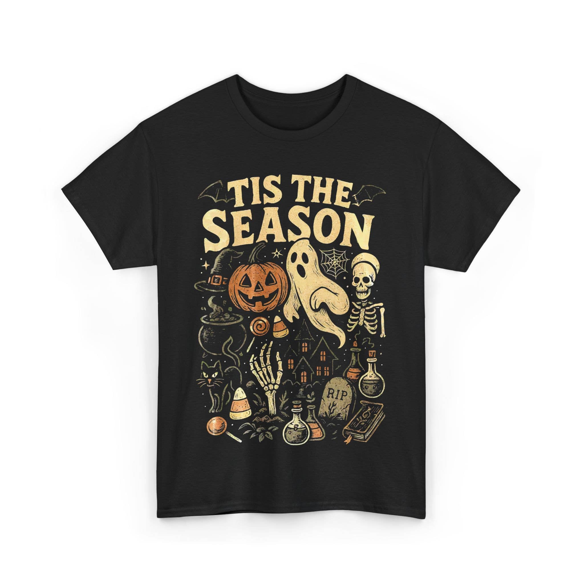 NVC Ecommerce LLC - Vente T-shirt à imprimés – femme - Tis The Season Shirt, T-shirt Effrayant d'Halloween, T-shirt de la Saison Effrayante1