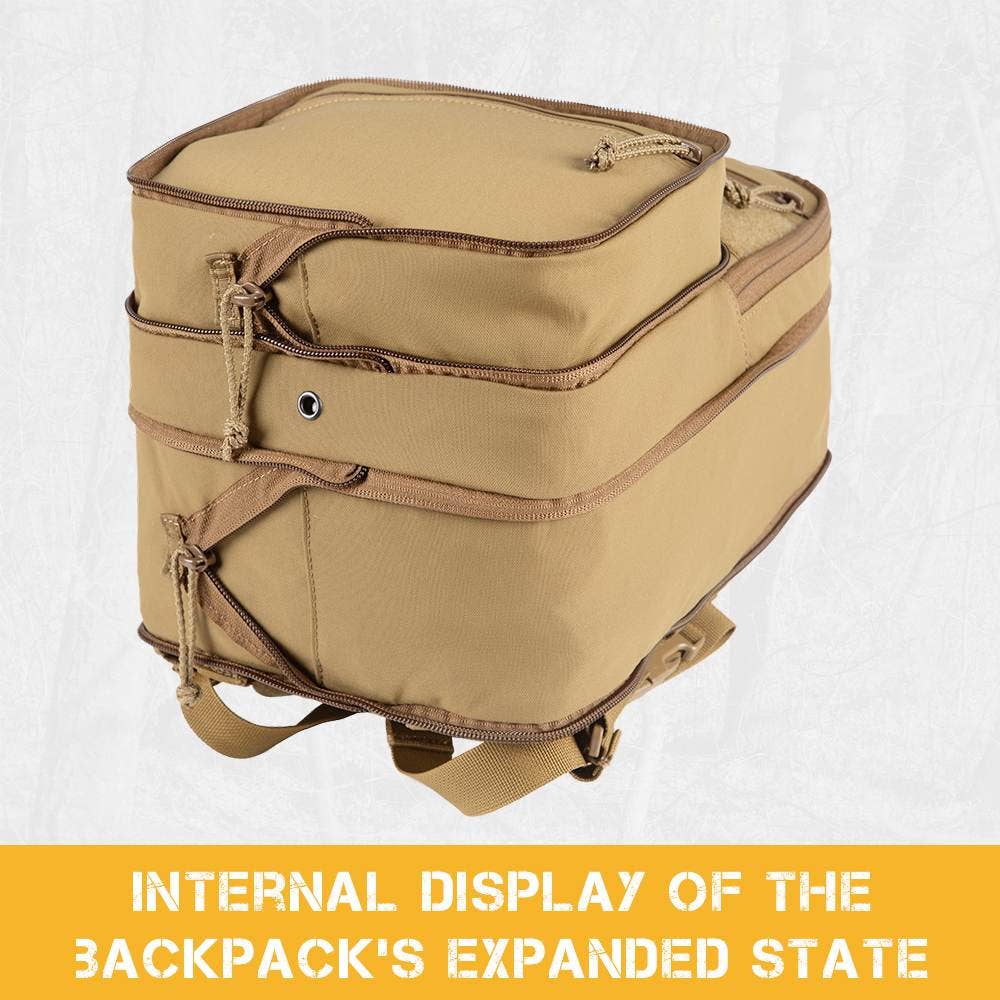 Antarctica Outdoors - Wholesale Backpack - Unisex - Votagoo D3 Flat Pack 2.0 Tactical Expandable Backpack Multi-purposed MOLLE Pack Camo18