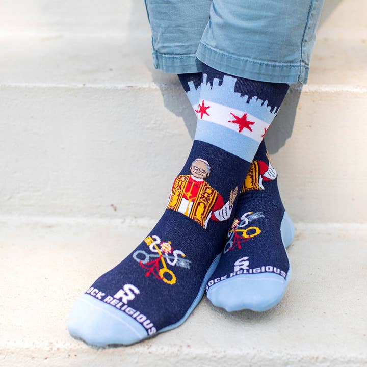 Sock Religious - Wholesale Socks - Unisex - Pope Leo XIV - Chicago Adult Socks4