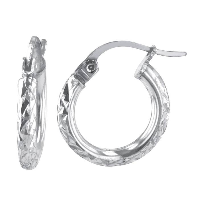 Luxe on Main LLC - Vendita all'ingrosso Orecchini a cerchio - Orecchini a Cerchio a tubo tondo in argento Sterling 2,5 x 15 mm0