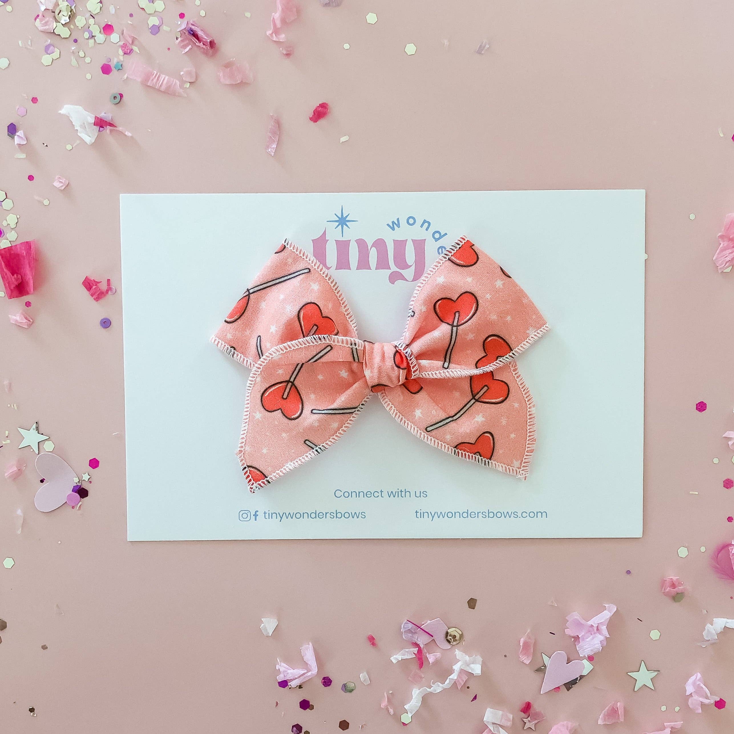 Tiny Wonders Bows - Wholesale Hair Bow - Kids - Heart Lollipops5