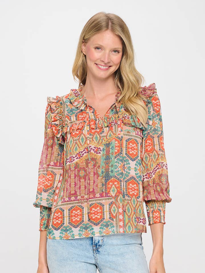 Ancient Tapestry top met lange mouwen voor wholesale door Meet me in Santorini