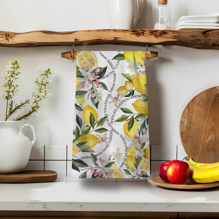 Twisted Wares - Wholesale Tea Towel - When Life Gives Lemons Tea Towel 4 Pack