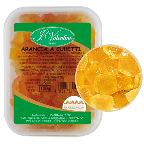Kandierte Orange in Würfeln für den Großhandel von Isabella Valentino