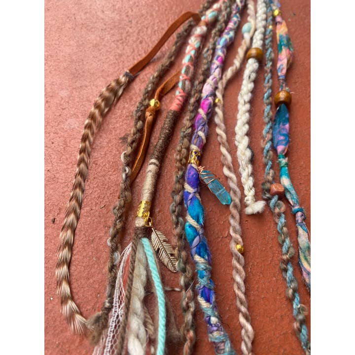 Sea Gypsy Designs - Wholesale Hair Accessories Set - Women's - Bohemian Babe SEA-Gypsy Dread Silks, threads, leather