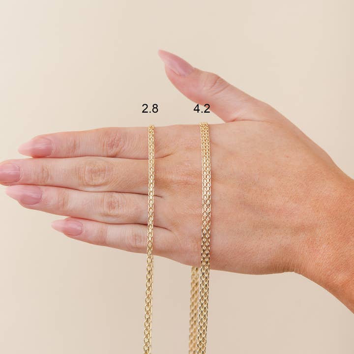 Olive & Chain - Wholesale Link & Chain Necklace - 14k Gold Bismark Mesh Chain Necklace2