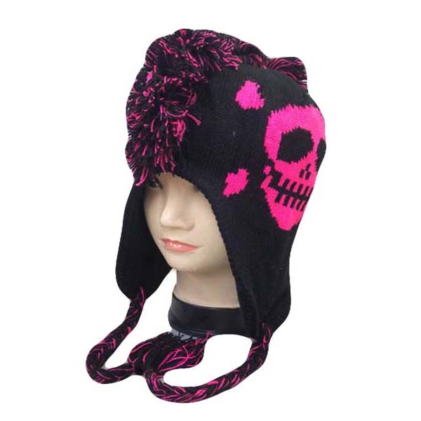 Cap Zone - Vendita all'ingrosso Berretto - Donna - Berretto con paraorecchie Punk Rock Skull Mohawk1