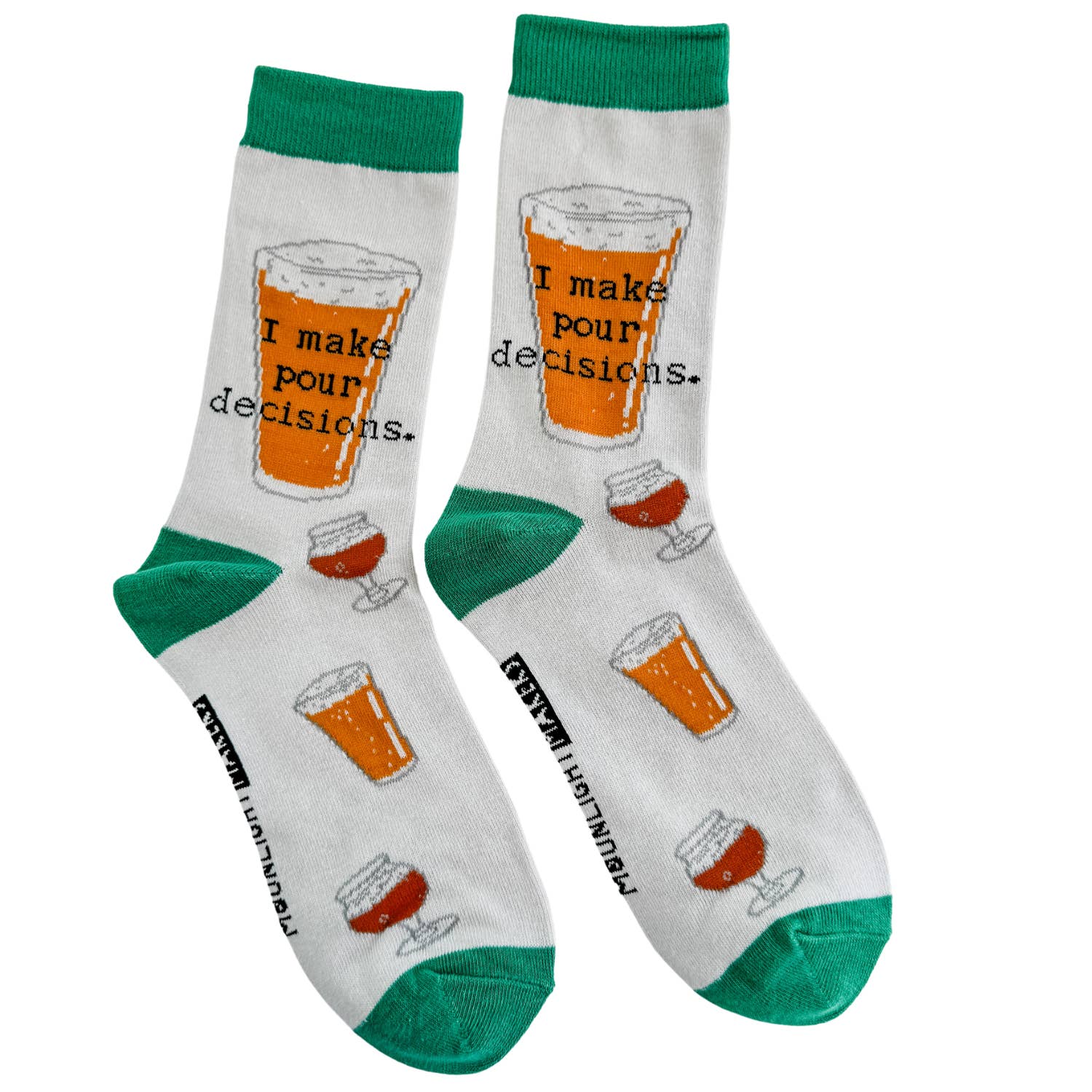 Moonlight Makers - Wholesale Socks – Men's - I Make Pour Decisions - Funny Unisex Socks - Beer, Gift