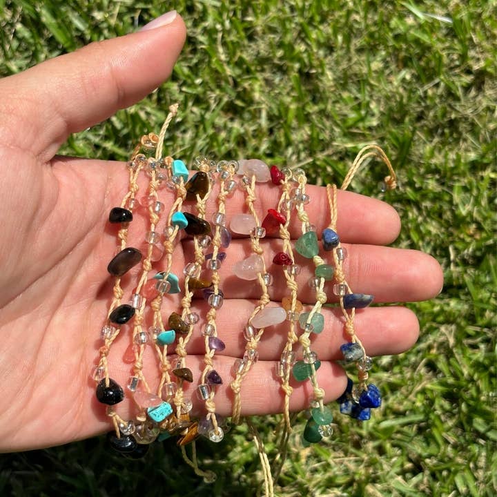 Bracelet - Crystal Chip, Assorted for wholesale by Earths Elements Wholesale