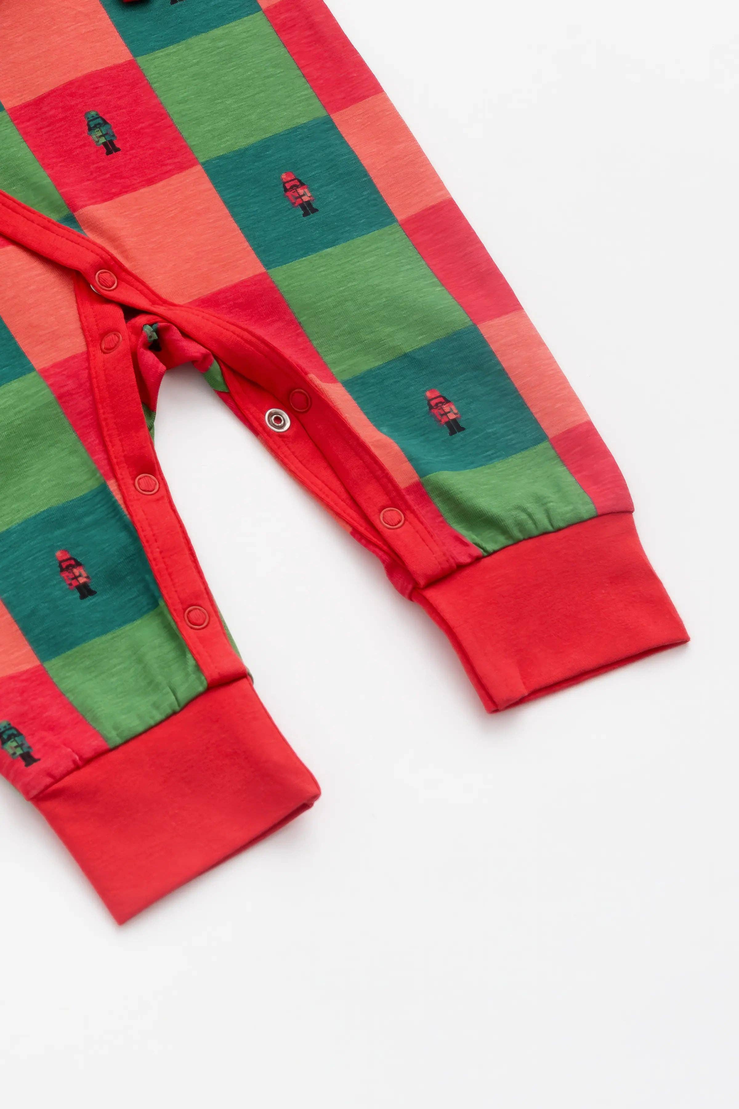 Monica + Andy - Wholesale Jumpsuit - Baby - Kimono Tie One-Piece_Nutcracker Checkerboard2