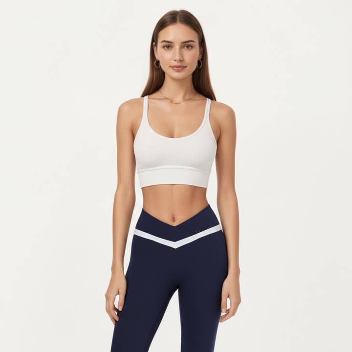 Active by Anna-Kaci - Wholesale Athletic/lounge leggings – Women's - Crossover Waist Colorblock Full Length Leggings with Stretch16